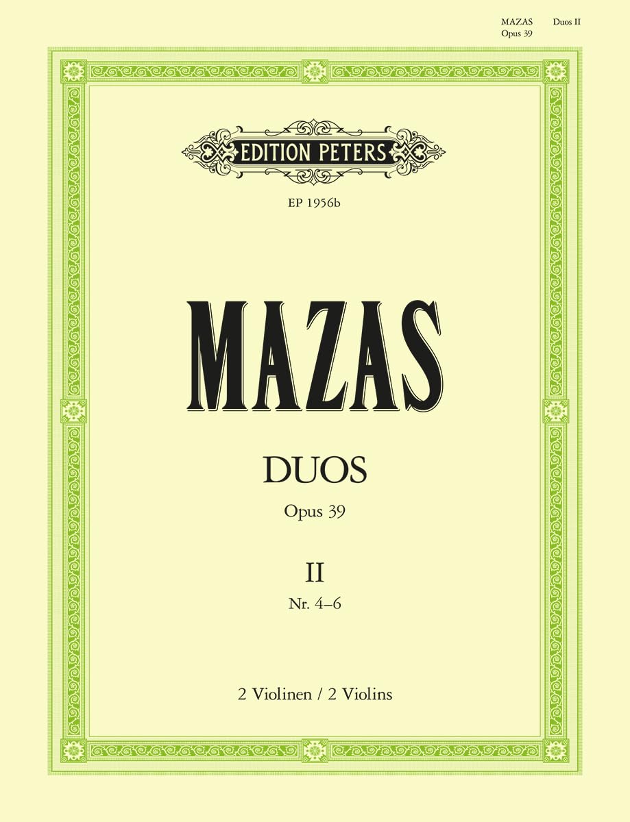 6 Duos Op. 39 for 2 Violins: Nos. 4-6 (Set of Parts) (Edition Peters, 2)      Paperback – April 1, 2022