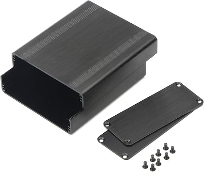 Surface Drawing Split Aluminum Enclosure Project Box Electronic Enclosure Case for PCB Board DIY, 88x38x100mm WHL, Black