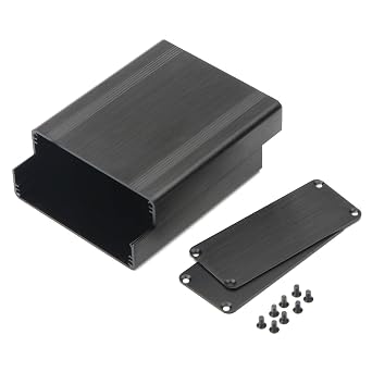 Surface Drawing Split Aluminum Enclosure Project Box Electronic Enclosure Case for PCB Board DIY, 88x38x100mm (WxHxL), Black