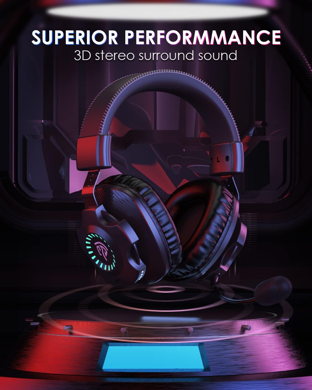 Wireless Gaming Headset with Microphone for PC PS4 PS5 PlayStation 4 5, Over Ear Noise Cancelling 2.4G & Bluetooth Wireless Gaming Headphones, RGB Lighting, 3.5mm Wired for 【Xbox One】【V07W PRO】