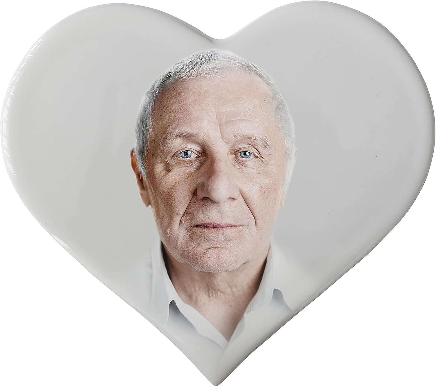 Heart Ceramic Porcelain Plaque for Headstone - Memorial Ceramic Photo (32cm (12,60") Wide)