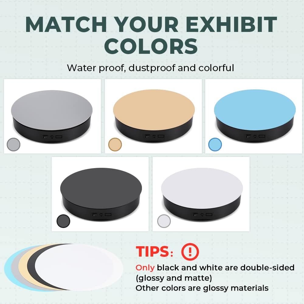 Image showing the turntable with 'ANTI-SHAKE' and 'NON-SLIP' labels, highlighting its stable design.