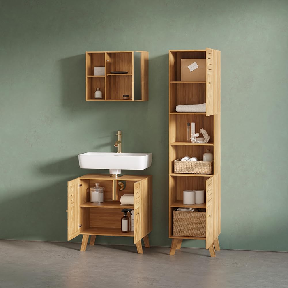 Livinity Armoire de Toilette Olona, Bambou, 54x44.5cm
