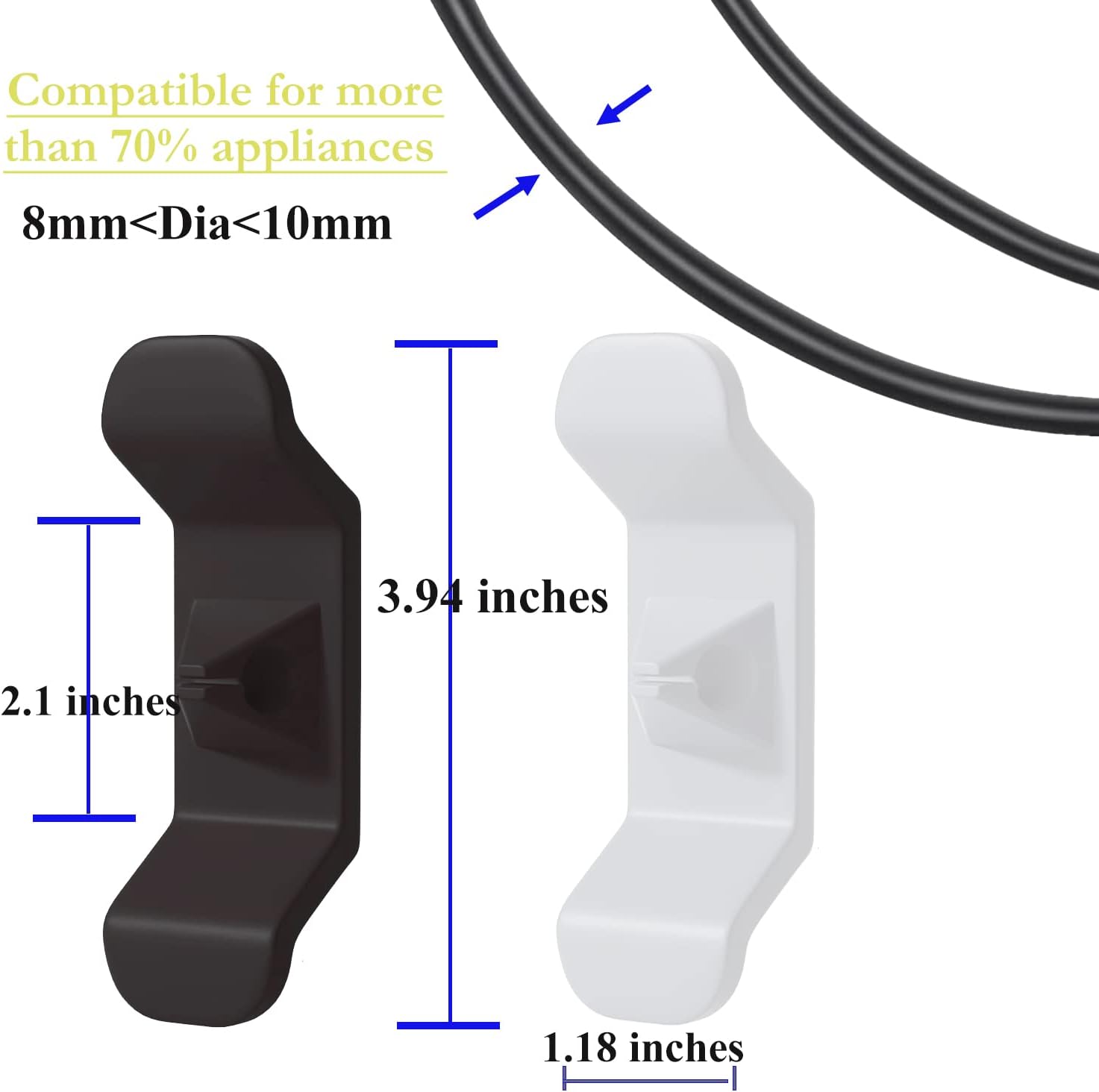 Mowane Wrap Cord Organizer for Kitchen Appliances, 4 or 8 Pack Cord Holder Cable Clips Wire Wrapper Keeper for Home Small Appliances, for Air Fryer Coffee Maker Stand Mixer