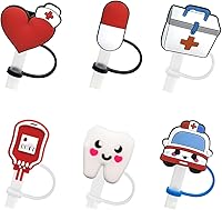 Vista 10 de 6 fundas de silicona para popotes, tapas reutilizables para popotes, puntas de popote a prueba de salpicaduras, accesorios para popote de 0.315 a