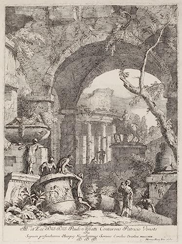 Pintura mural en lienzo de las ruinas de Capri, decoración de 60x90cm