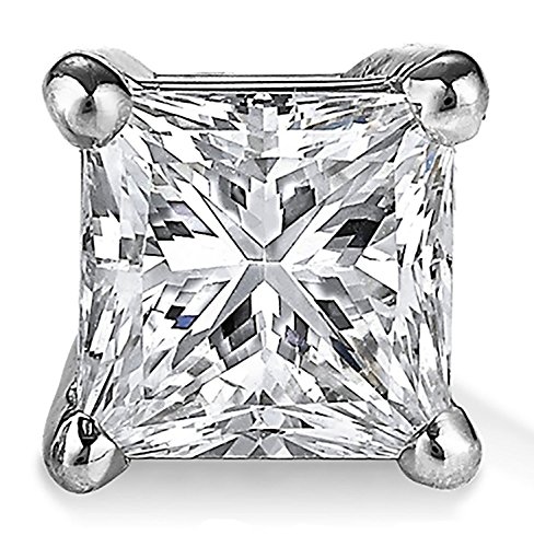 Cubic Zirconia Princess Cut Solid Silver Stud Earrings. Choose from 10 Cubic Zirconia Weights2