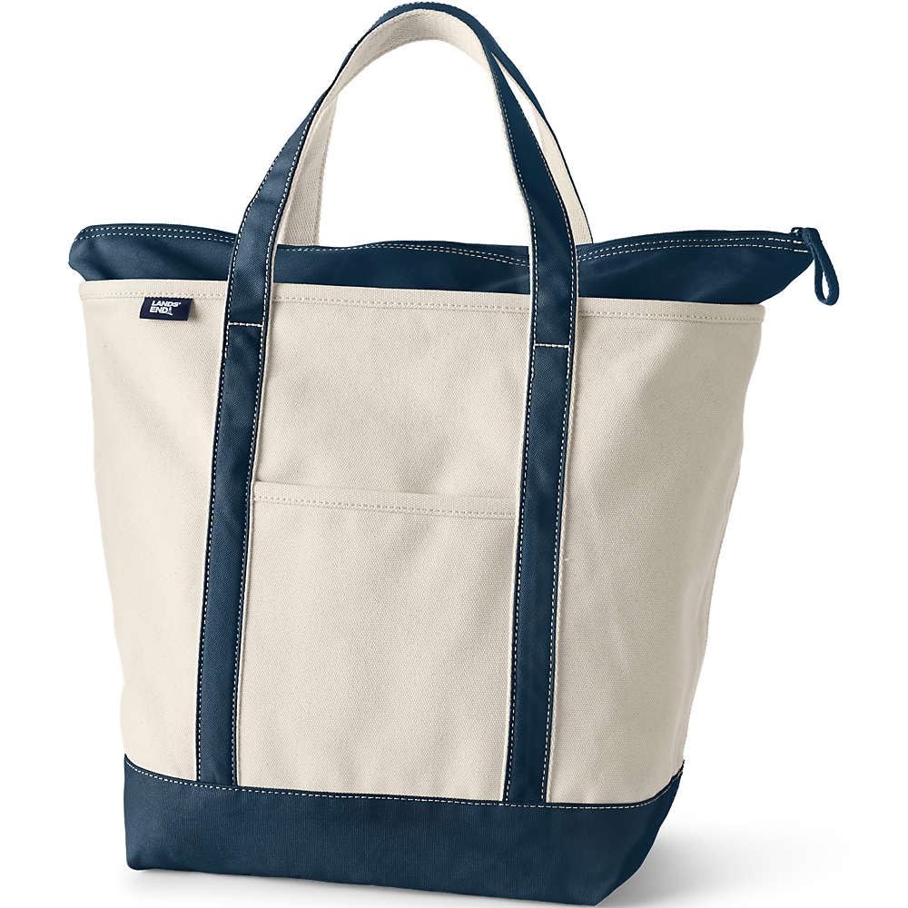 Zip Top Canvas Tote Bag