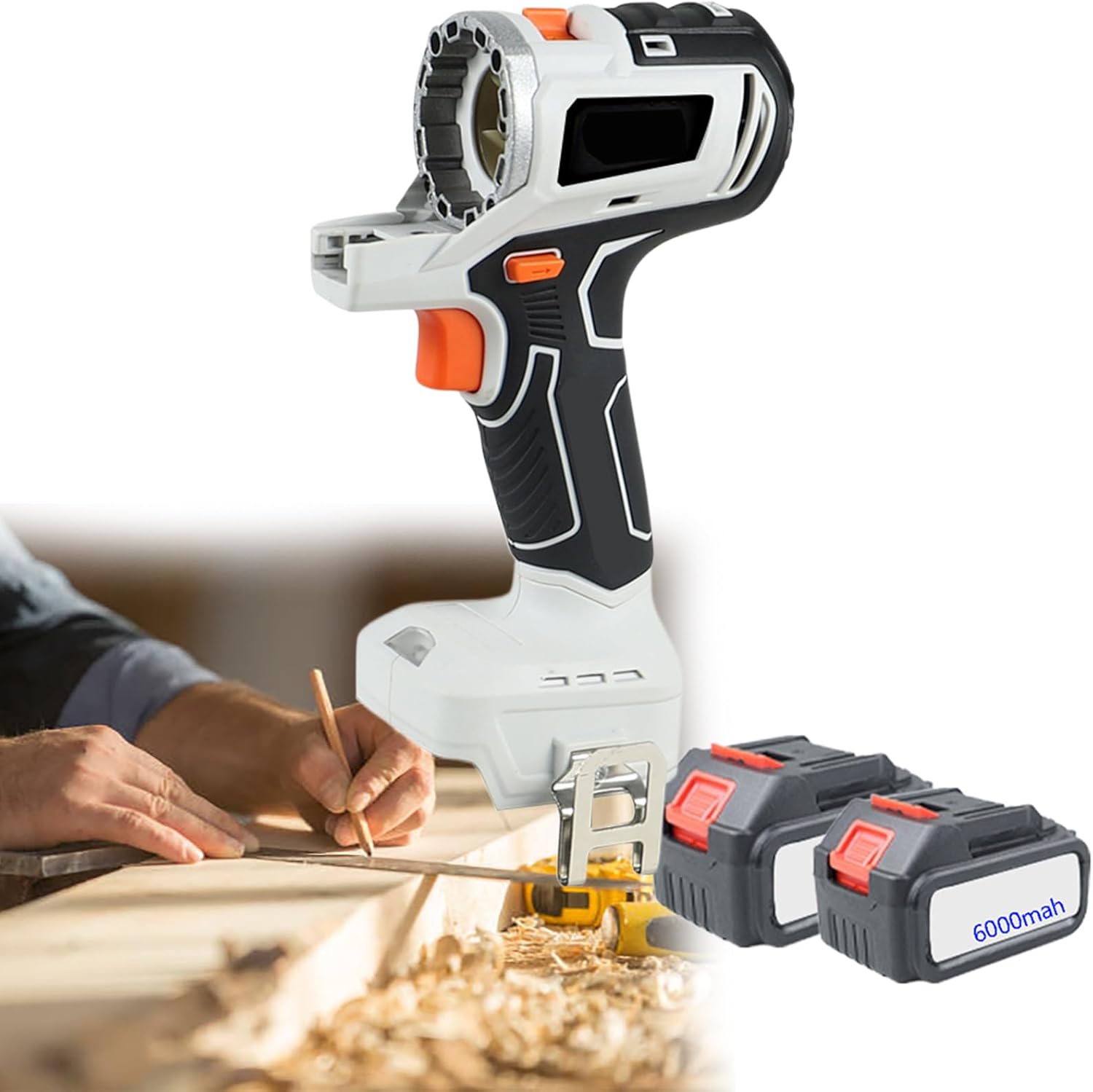 Multi-Functional Woodworking Tool Kit, 10 in 1 Cordless Power Tool Combo Kit, Brushless Cordless Combo Kit, 2 x 6.0Ah Battery & Tool Box, Power Tool Combo Kits