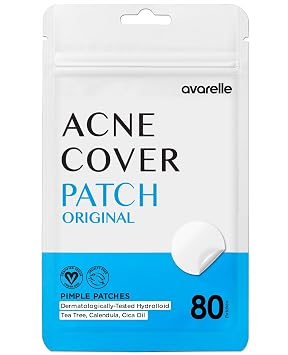 AVARELLE Original Hydrocolloid Acne Pimple Patches for face 80 Count