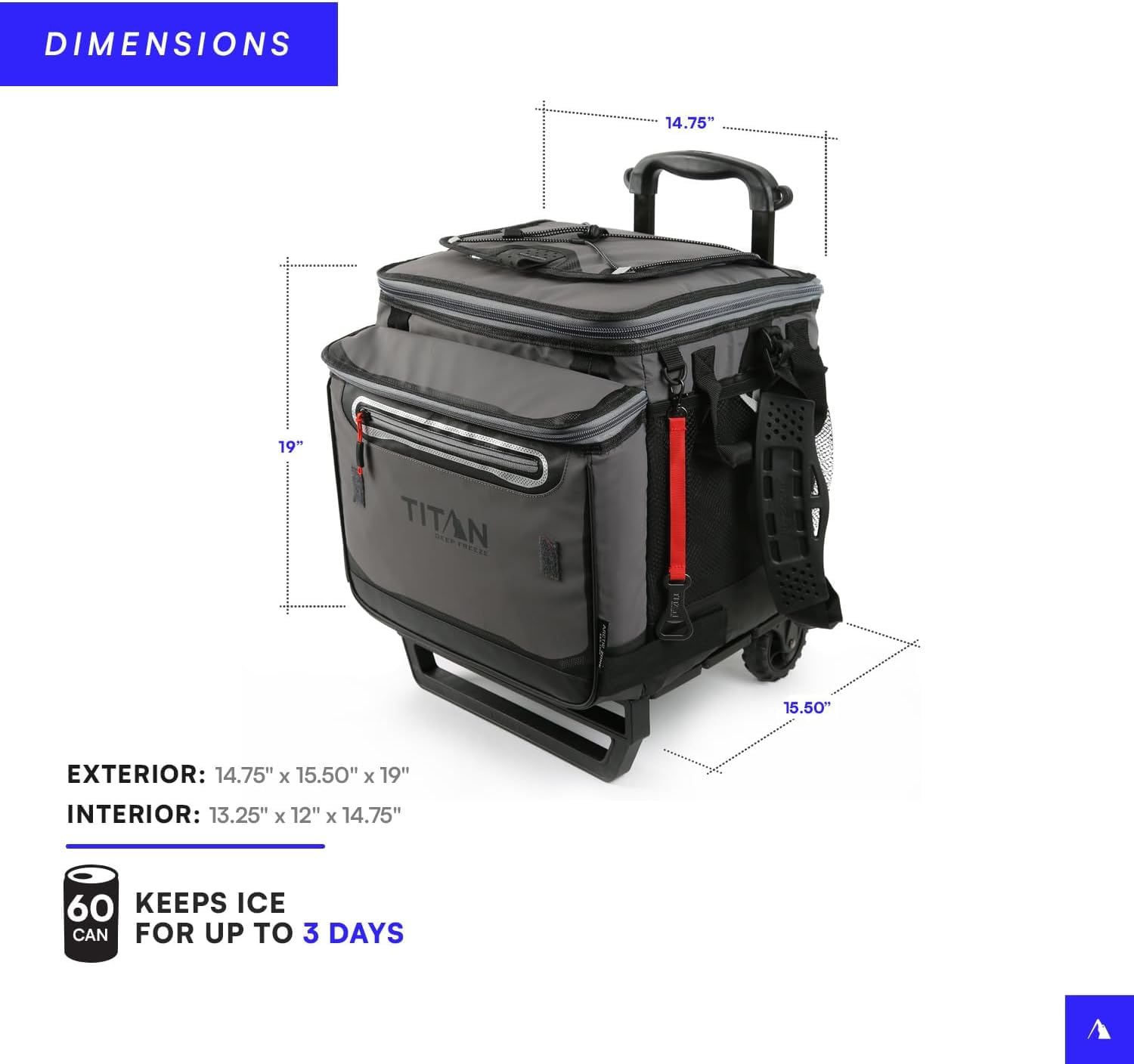 Artic Zone Frigorifero Portatile Titan 22.5L - Capacità 60 Lattine, Con Carrello All-Terrain - Foto 11