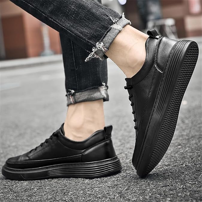 Mens Casual Shoes Fashion Leather Dress Sneakers Comfort Lightweight Walking Shoes for Male