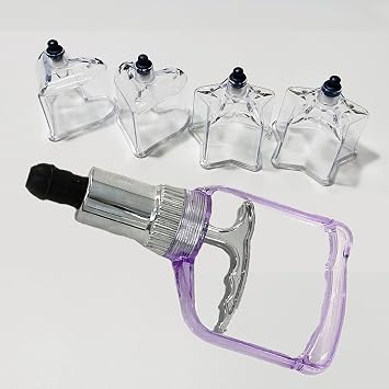 4 Pcs Love Star Shape Plastic Vacuum Cups Suction Cups Cupping Device Cupping Massage Therapy Cup Cupping Cans Jars