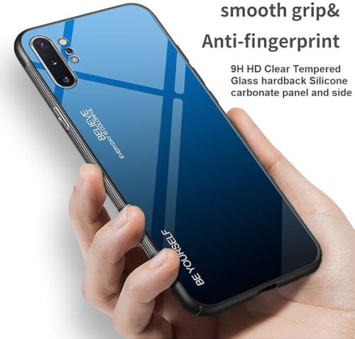 Miniatura 4 de Note 10 Plus, funda para Samsung Galaxy Note 10 Plus, patrón de vidrio templado con parte trasera + marco de TPU híbrido funda delgada para Galaxy