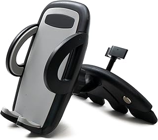 System-S 49762894 - Soporte Universal para CD (70 mm - 95 mm) para Smartphone, navegador, GPS, Color Negro