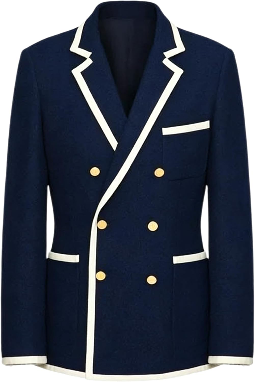 Men's Casual Blazer Customizable Size Coat Double Breasted Buttons Suit Jacket Office Daily
