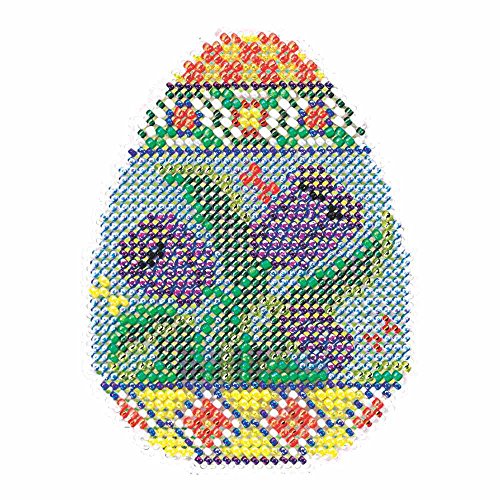 Image of Tulip Egg Beaded Counted Cross Stitch Kit Mill Hill 2015 Spring Bouquet MH185105