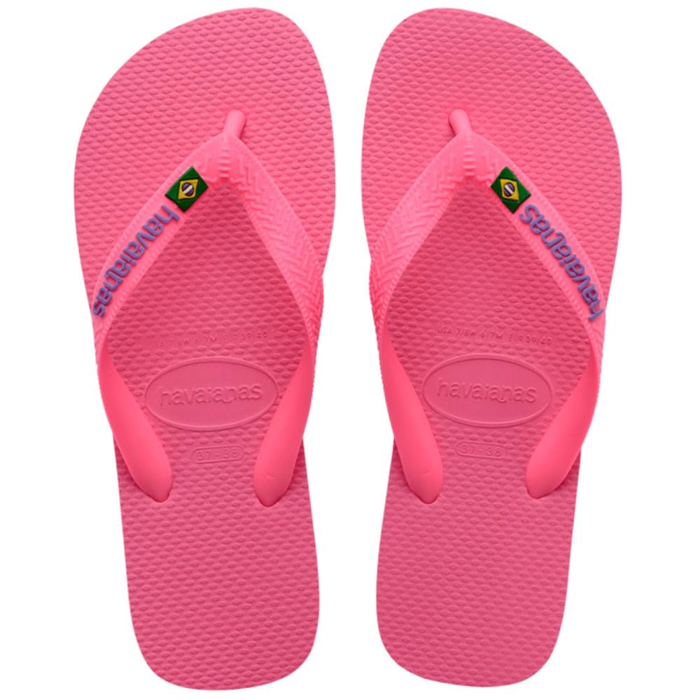 Havaianas Brasil Logo (Mini Me) Unisex Kids FlipFlop Crystal Rose 2/2.5 UK