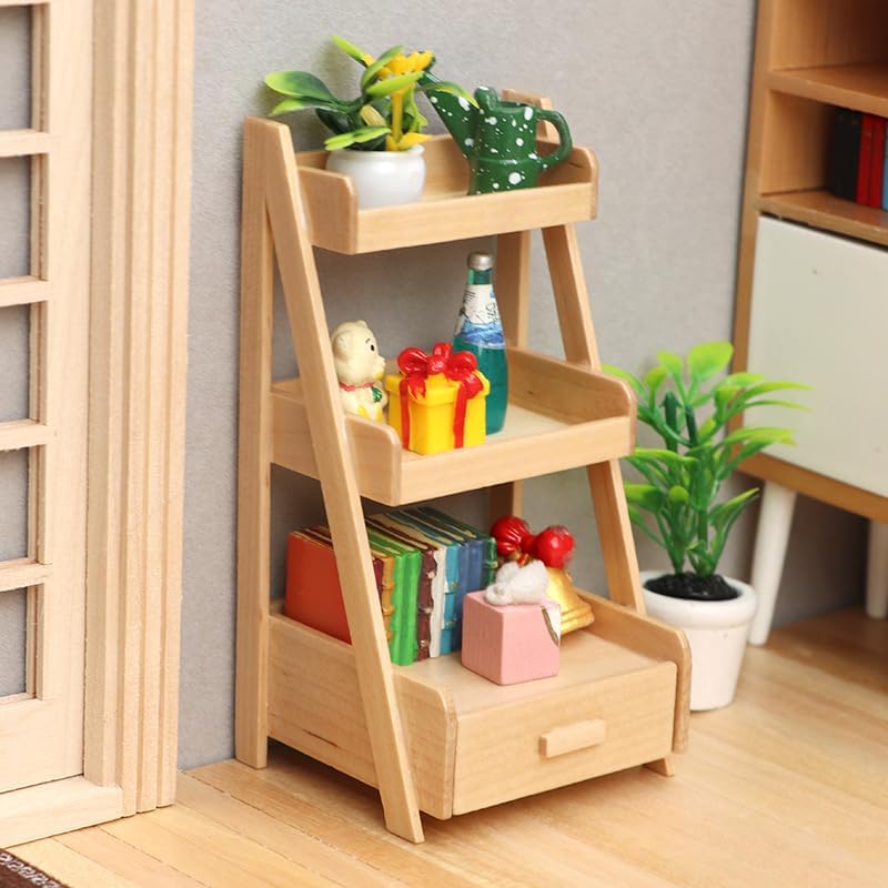 AirAds Dollhouse 1:12 Scale Dollhouse Miniature Furniture Side Stand Bookcase (Lot 4 carts)