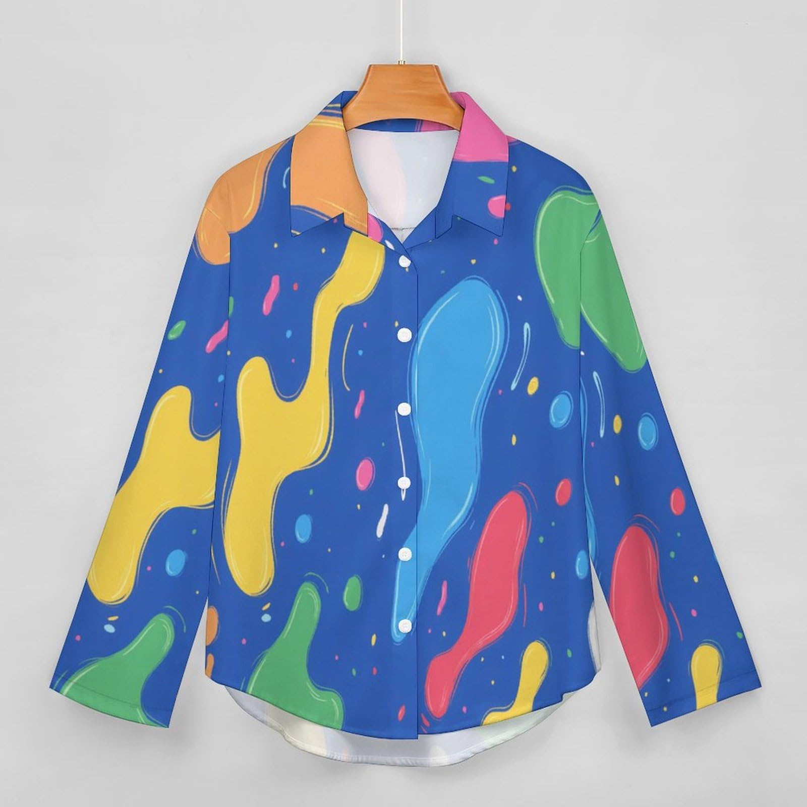 Camicia Donna Pop Art con Colletto e Bottoni