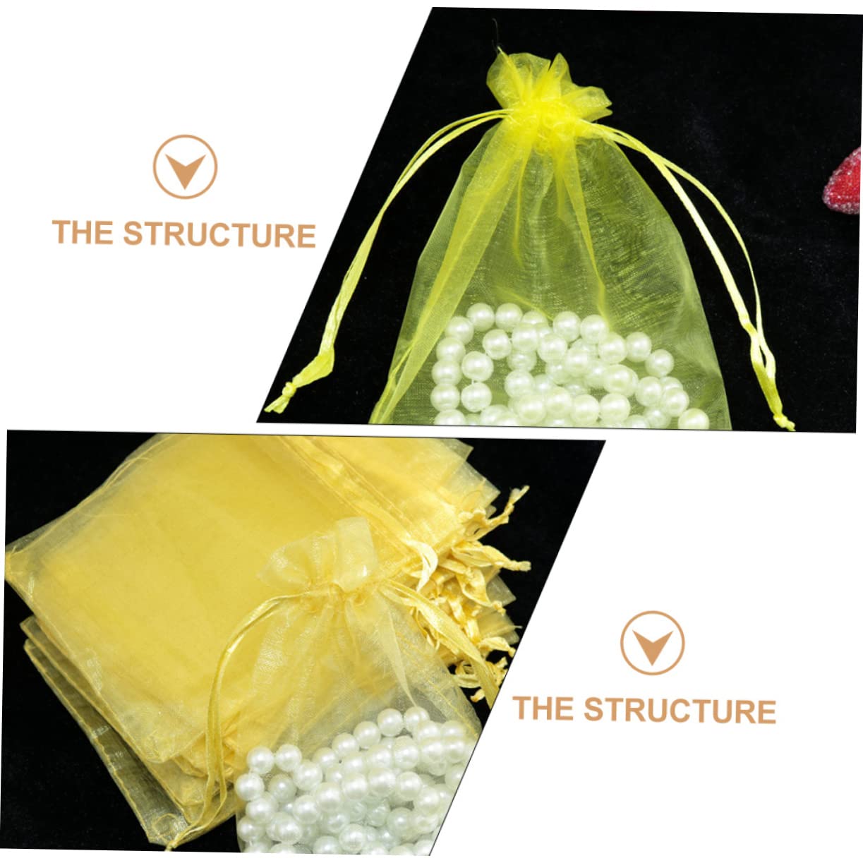 Baluue 400pièces Sachets Organza à Multicolores Pour Et Bijoux Pochette Tulle Transparent