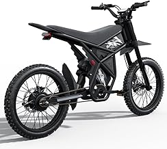 Upgraded Winter Ebike for Adults, 50MPH 60V 3000W / 37MPH 48V 2400W Eectric Dirt Bike, 36.4AH Dual Battery Dirtbike Up to 85 Miles, 25" Motorcycle Tire, UL2849 All Terrain E Bike Full Suspension