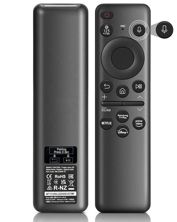 AZMKIMI 𝐁𝐍𝟓𝟗-𝟎𝟏𝟒𝟑𝟐𝐀 𝐓𝐌𝟐𝟑𝟔𝟎𝐄 Voice Remote Control Compatible with Samsung TV Remote, Compatible with Samsung BN59-01432A Neo QLED OLED 8K HDR Smart TV (No Solar, No Cable Charging) by AZMKIMI - Used condition - CA$17.86