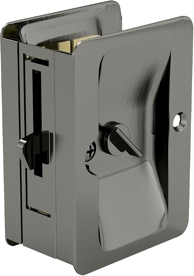 Tirador para puerta corrediza Richelieu estilo privacidad níquel antiguo miniatura 4