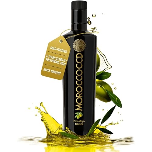 Morocco Gold New Harvest Extra Virgin Olive Oil Early Harvest – Cold Pressed – Polyphenol Rich 652mg/kg EVOO Fresh Harvest Pure and Natural. 500ml/17 Fl Oz