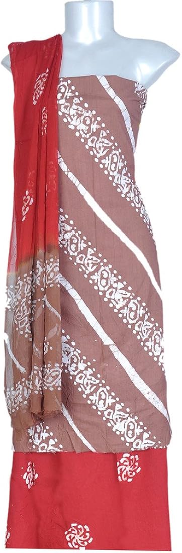 Buy Aakruti Creations 100% Fine Cotton Dress Material With Pure Chiffon  Dupatta, No Need for Dry Clean, No Shrinking, No Bobbles, No Colour  Leakages, Cotton Dress Material For Women (Light Brown) at