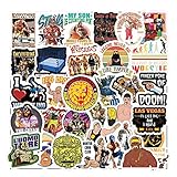 52Pcs Wrestling Stickers Pack, Sport Merch Vinyl Waterproof Sticker Decals for Water Bottle,Skateboard,Laptop,Phone,Journal,Scrapbooking,Car,Bumper for Party Supply Reward