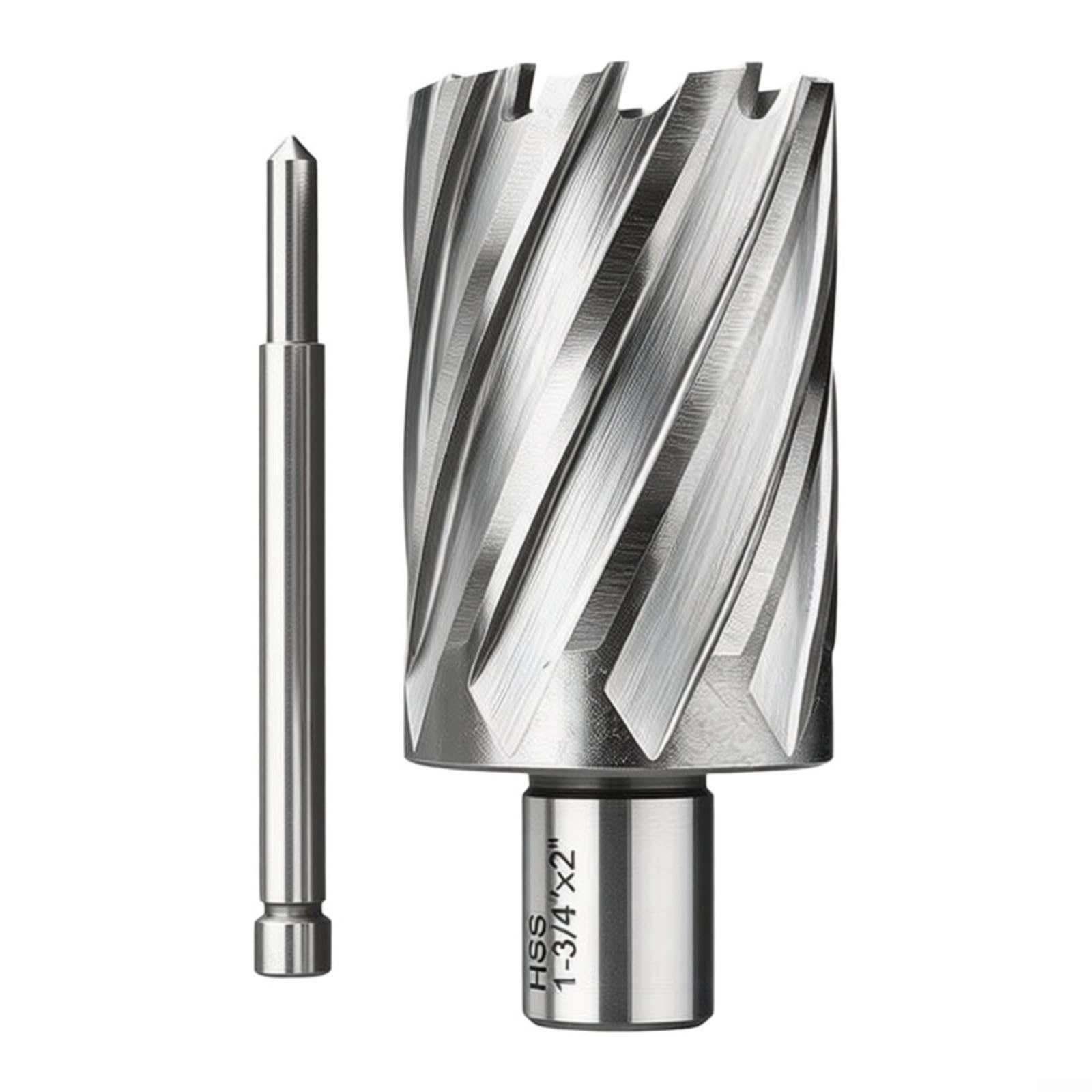 HSS Annular Cutter 1-3/4" per trapano magnetico, profondità di taglio 2" con perno pilota
