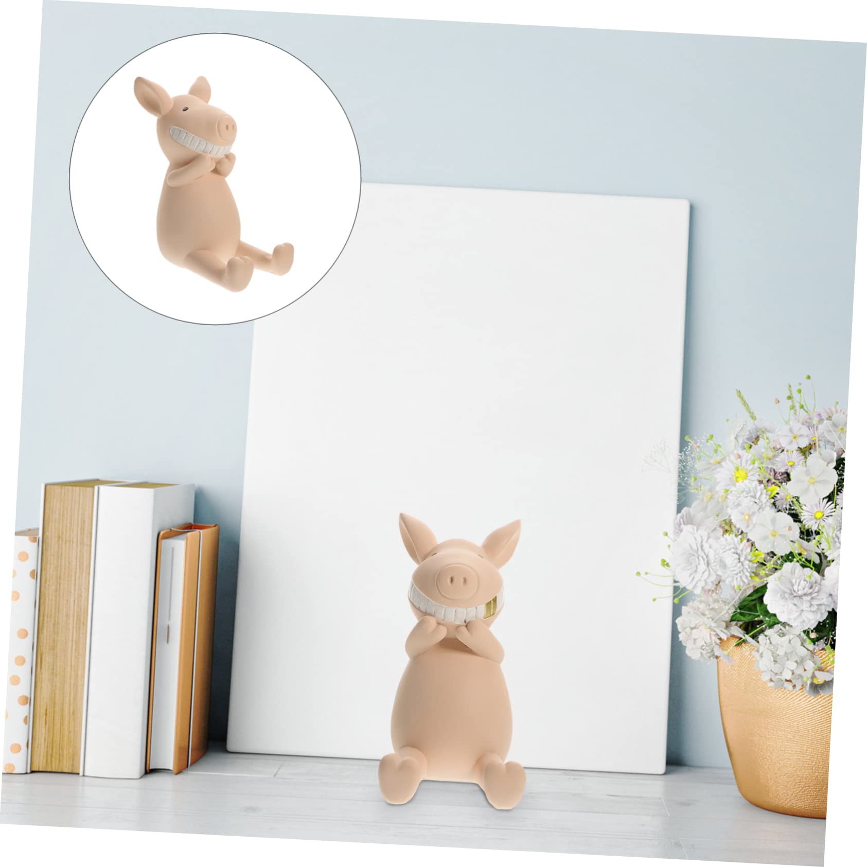 Ornement Cochon Rose En Résine - Support Téléphone Et Déco De Bureau - Figurine Mignonne Pour Intérieur
