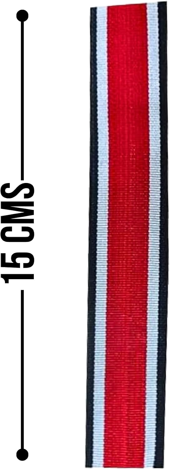 warreplica WWII German Iron Cross 2nd Class Medal Ribbon|6 Inch Woven Replacement|Authentic Red White Black Pattern for EK2 1939 Awards|Historical Military Medal Mounting & Restoration Accessory
