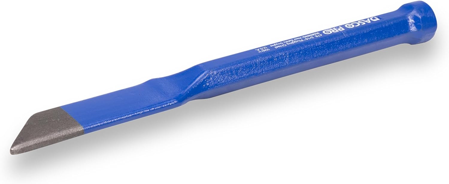 DASCO PRO 10 Inch Plugging Chisel, Assembled in USA, Clean Mortar Without Binding, VN74761 | Tapered 3/16 inch blade cleans mortar joints without binding; TargetHead widens the striking area. VN74761, 476