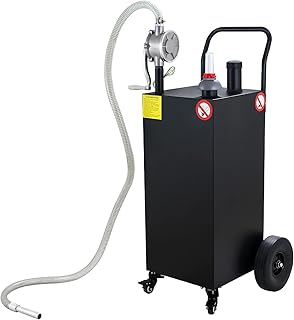 30 Gallon Gas Caddy, Portable Fuel Storage Tank, Large Gasoline Container Diesel Can with Pump Rolling and Solid Rubber Wheels for Boat ATV Car Motorcycle UTV