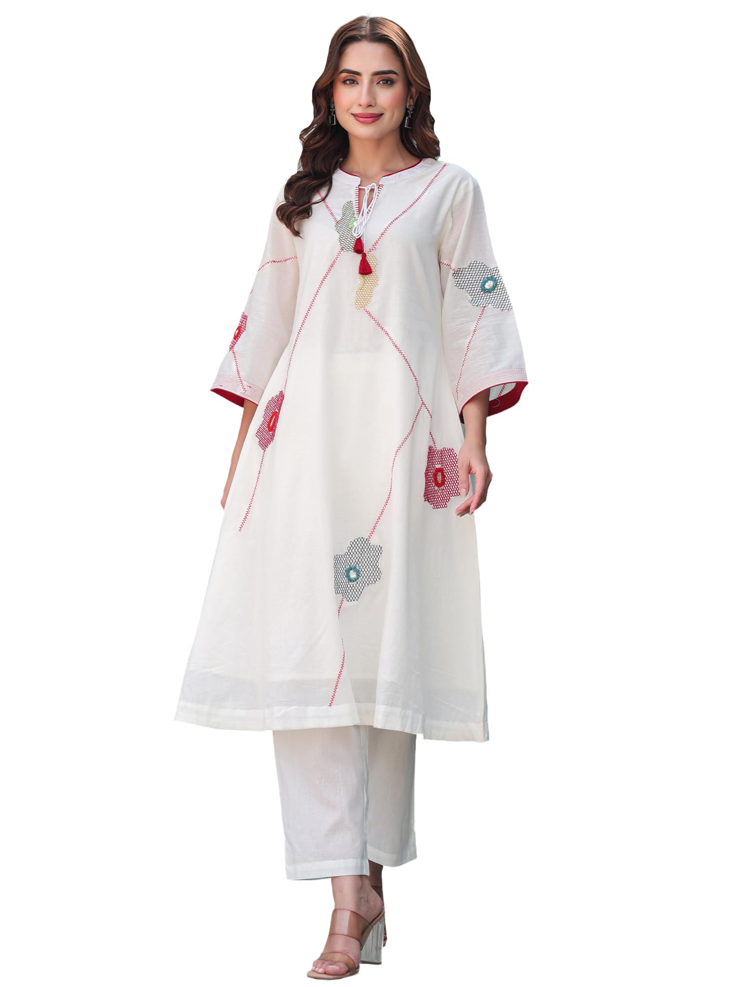 indo era Women's Cotton Ethnic Co-Ord Set | Kurta Pant Set | Stylish Cotton Suit Set for Women,11538-picture-21