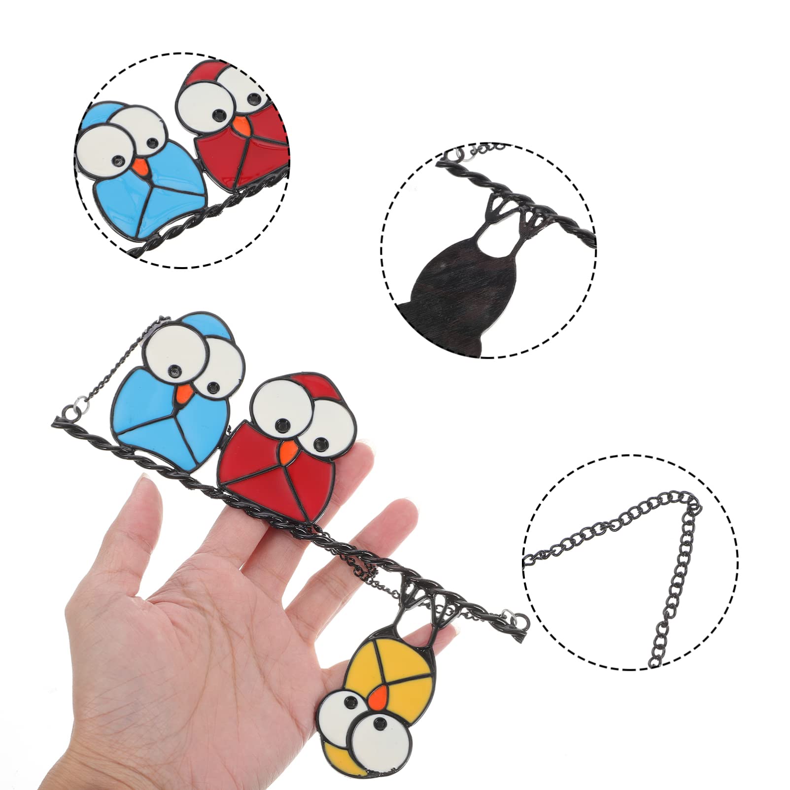 Amosfun 2 Pz Decorazione Della Gabbia Per Uccelli Leggero Gufo Artificiale Gufi Solare Arredamento Iridescente Decorazioni Impiccagioni Fioriere Filo Macramé Piante Viti Ferro Da Stiro