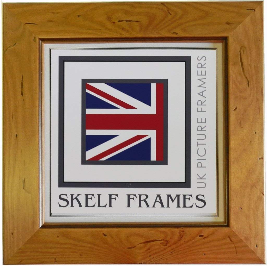 Skelf Frames 8 X 8 Inches Square Picture Photo Frame In Antique Pine Distressed Solid Wood With Glass Hand Made In Yorkshire (Multiple Sizes)