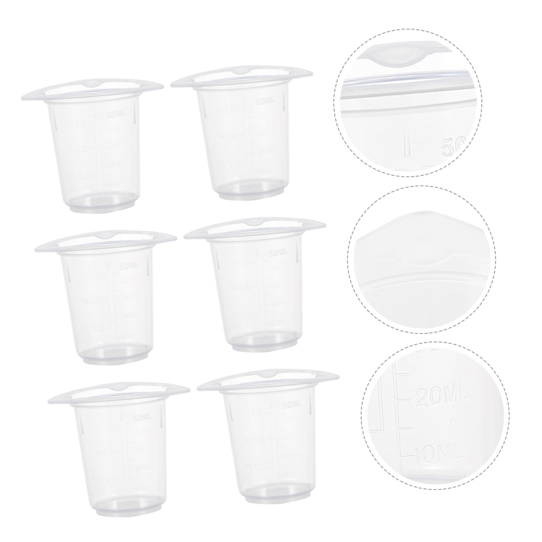 Cabilock 20pcs Plastic Graduated Beakers Measuring Cups Dripless Pouring Spouts for Easy Lab Work