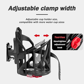Motorcycle Cup Holder for Suzuki Access 125 Special Edition 2014, 360 Adjustable Drink Holder, Motorcycle Water Bottle Holder for Handlebar & Frame, Fit Bike Motorcycle Scooter