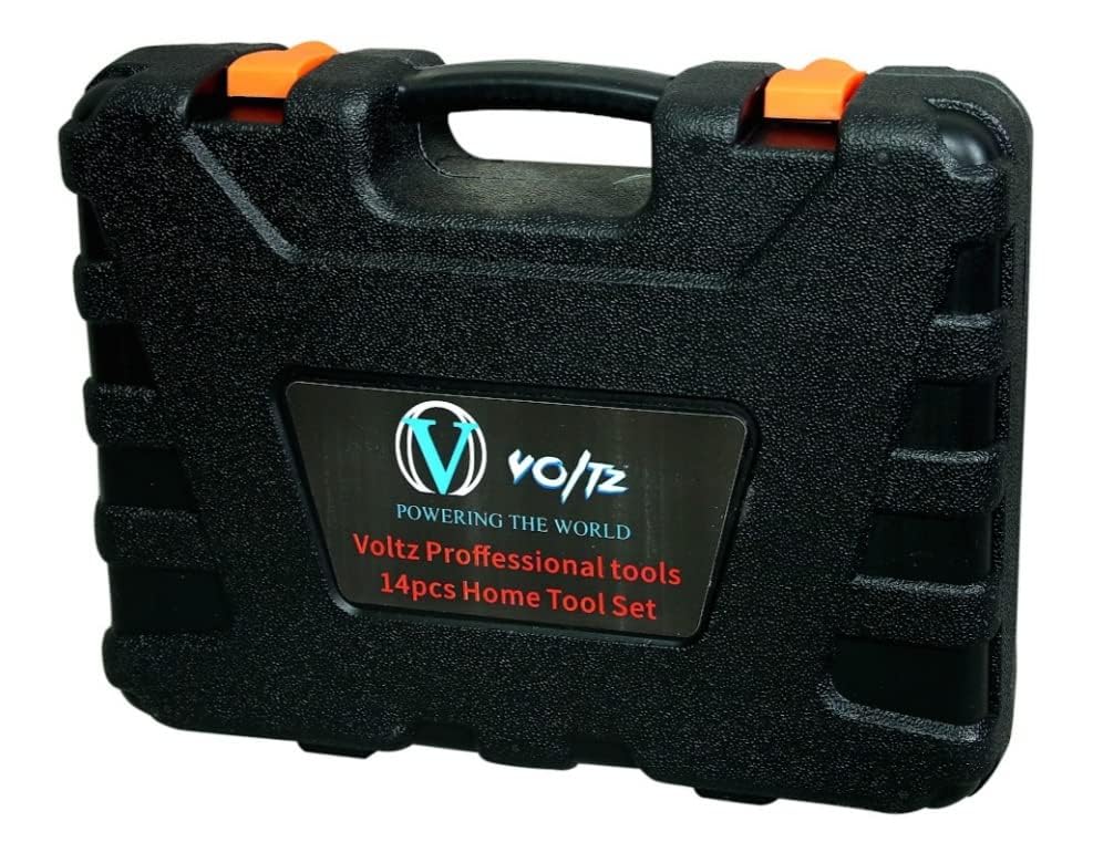 Image of VOLTZ VZ-TK-14 Agriculture Tool kit 14 Pcs Gardening Tools Heavy Duty Aluminum Garden Hand Tools with Storage Box, Ergonomic Handle Shovel Trowel Rake Weeder Shear Sprayer, Gardening Gift