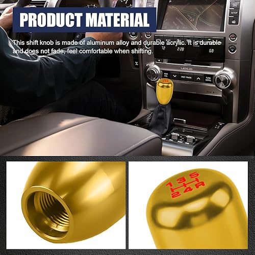 Miniatura 4 de Pomo de palanca de cambios para automóvil, perilla de cambio de transmisión manual, palanca de cambios para automóvil con adaptadores, perilla de