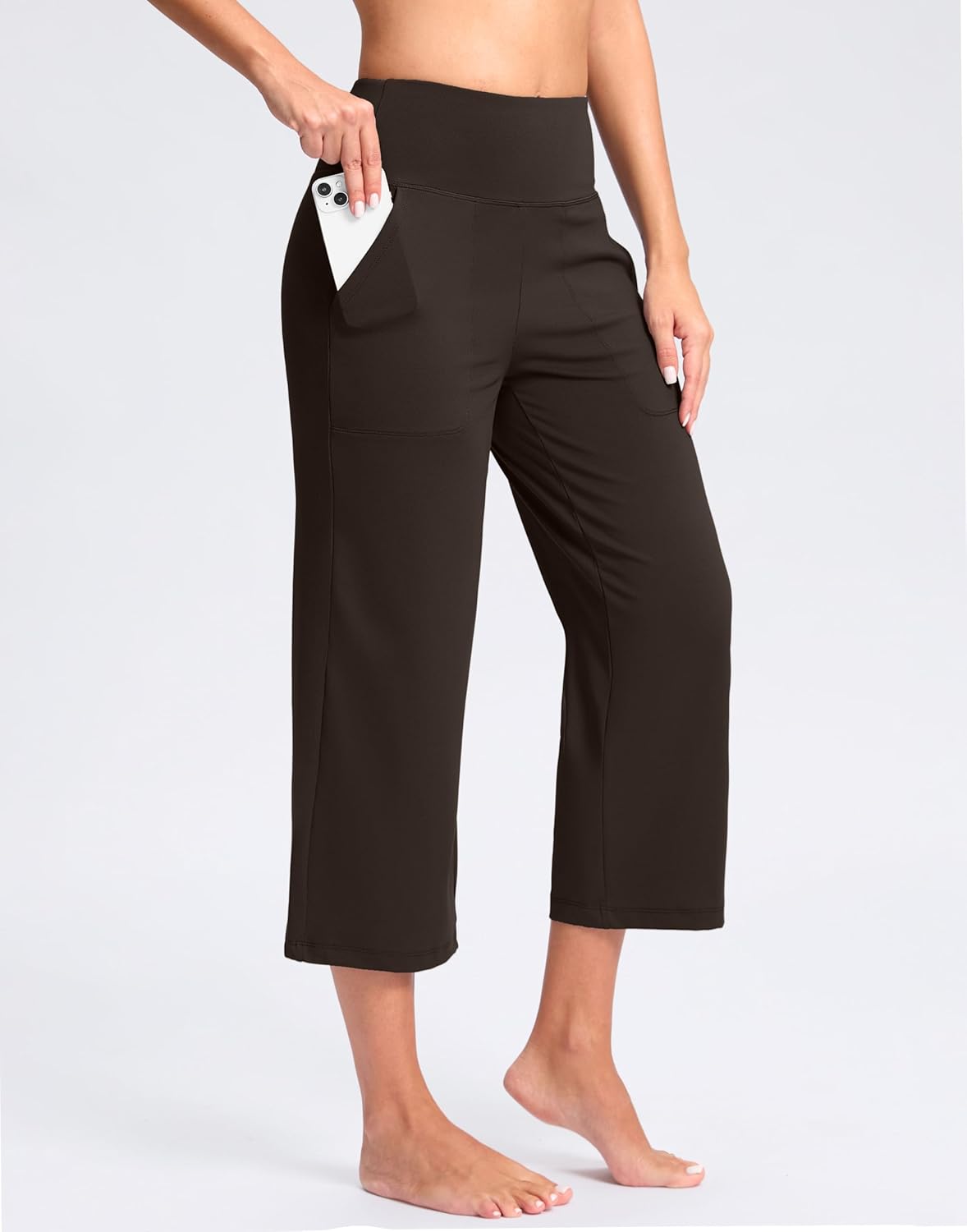 G Gradual Women's Capri Pants with Pockets High Waist Yoga Pants Wide Leg Workout Summer Pants for Casual, Travel, Exercise - Image 2