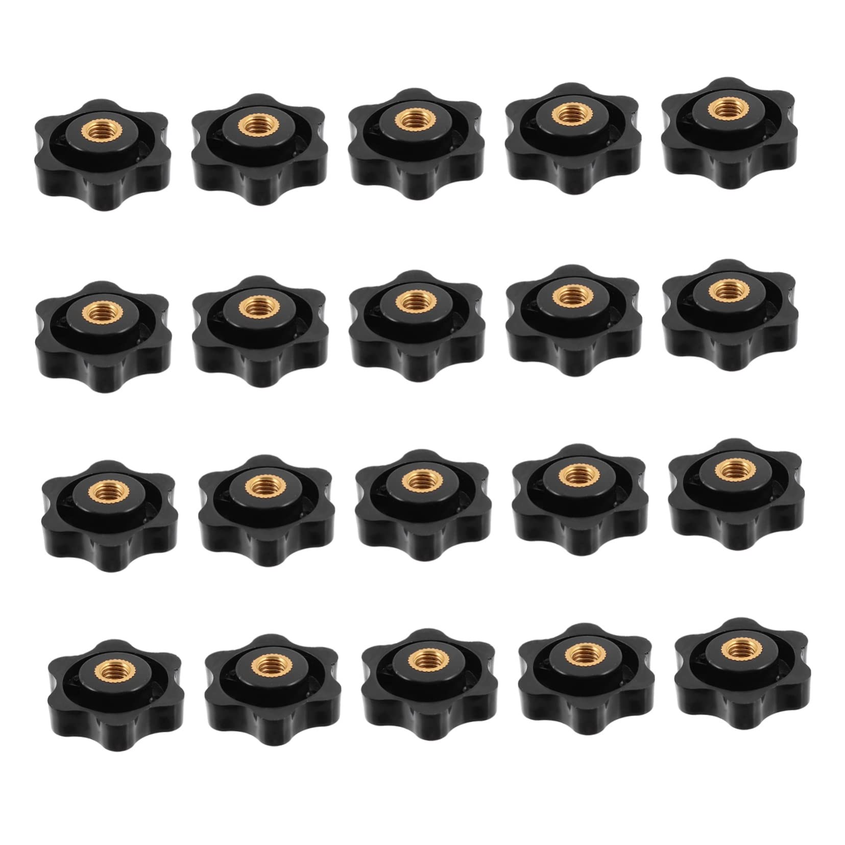 CIYODO 20 Pcs Knurled Star Screw Nuts Plum Handle Clamp Knobs for Machine Tool