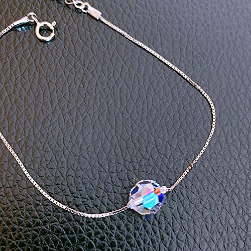 Cadeau bijoux en argent S925 pour femme avec mailles ajustables et cristaux fins