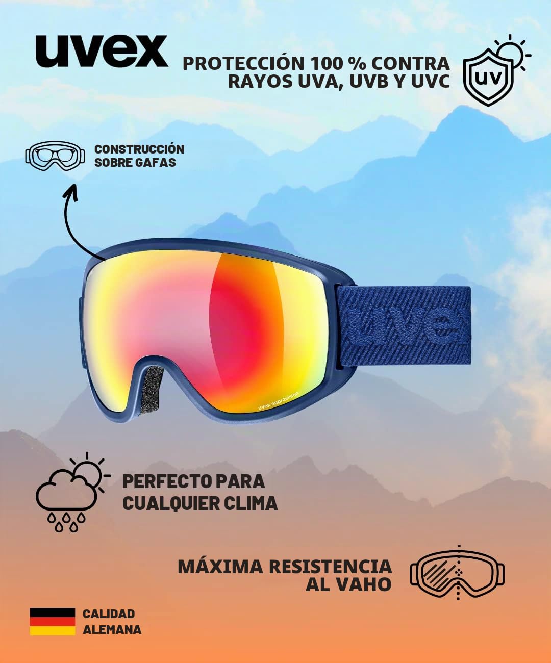 Uvex Topic Fm Sphere Gafas de esquí Unisex adulto (Pack de 1)