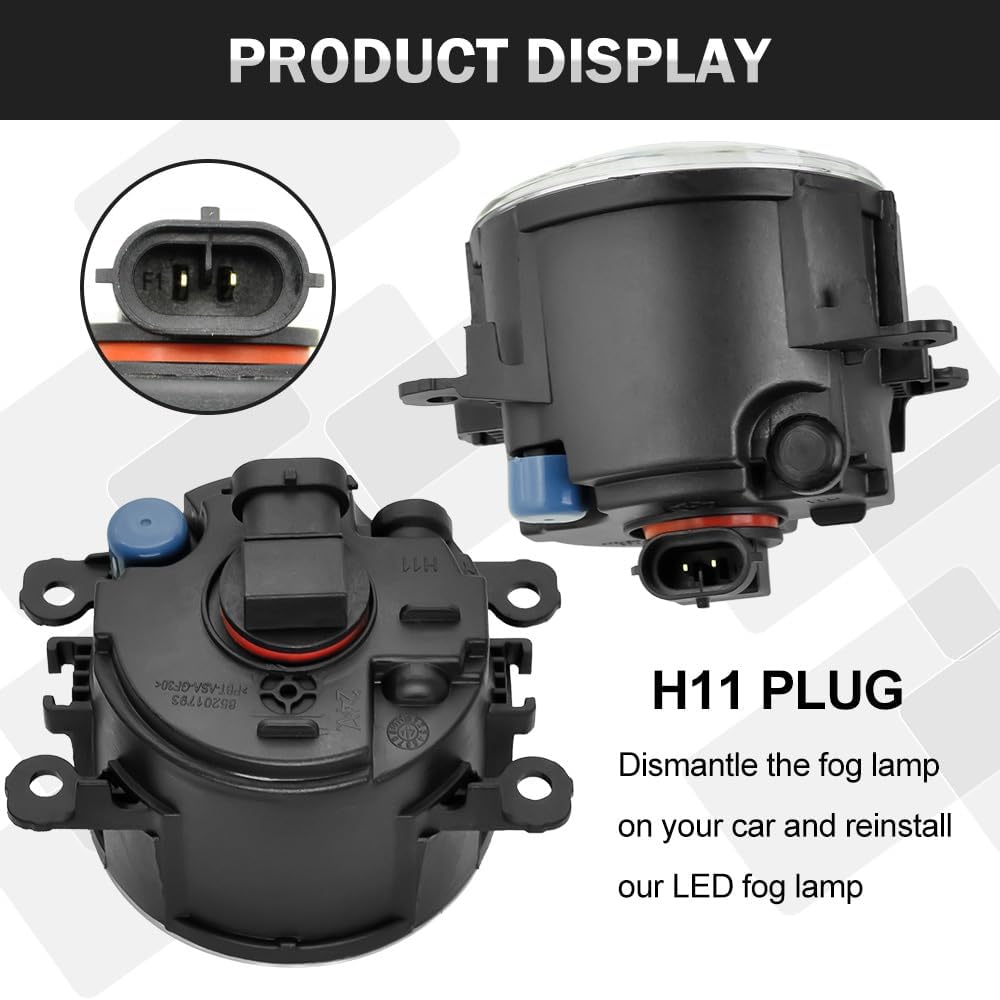 Pair of 2 3.5 Inch Fog Light Bulb Compatible with Ford Explorer 2015-2011, Acura/Lincoln/Jaguar Honda Accord/Civic/CRZ 2015-2013, Nissan Xterra/Frontier/Pathfinder Clear Lens Fog Lights Bumper