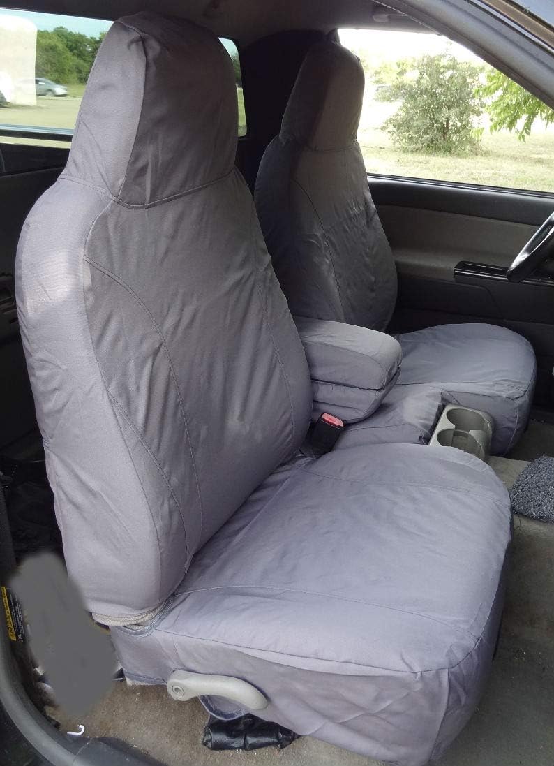 Durafit Seat Covers, C1092-C8-2004-2012 Chevy Colorado and GMC Canyon 60/40 Split Seat Covers in Gray Endura with Opening Center Console