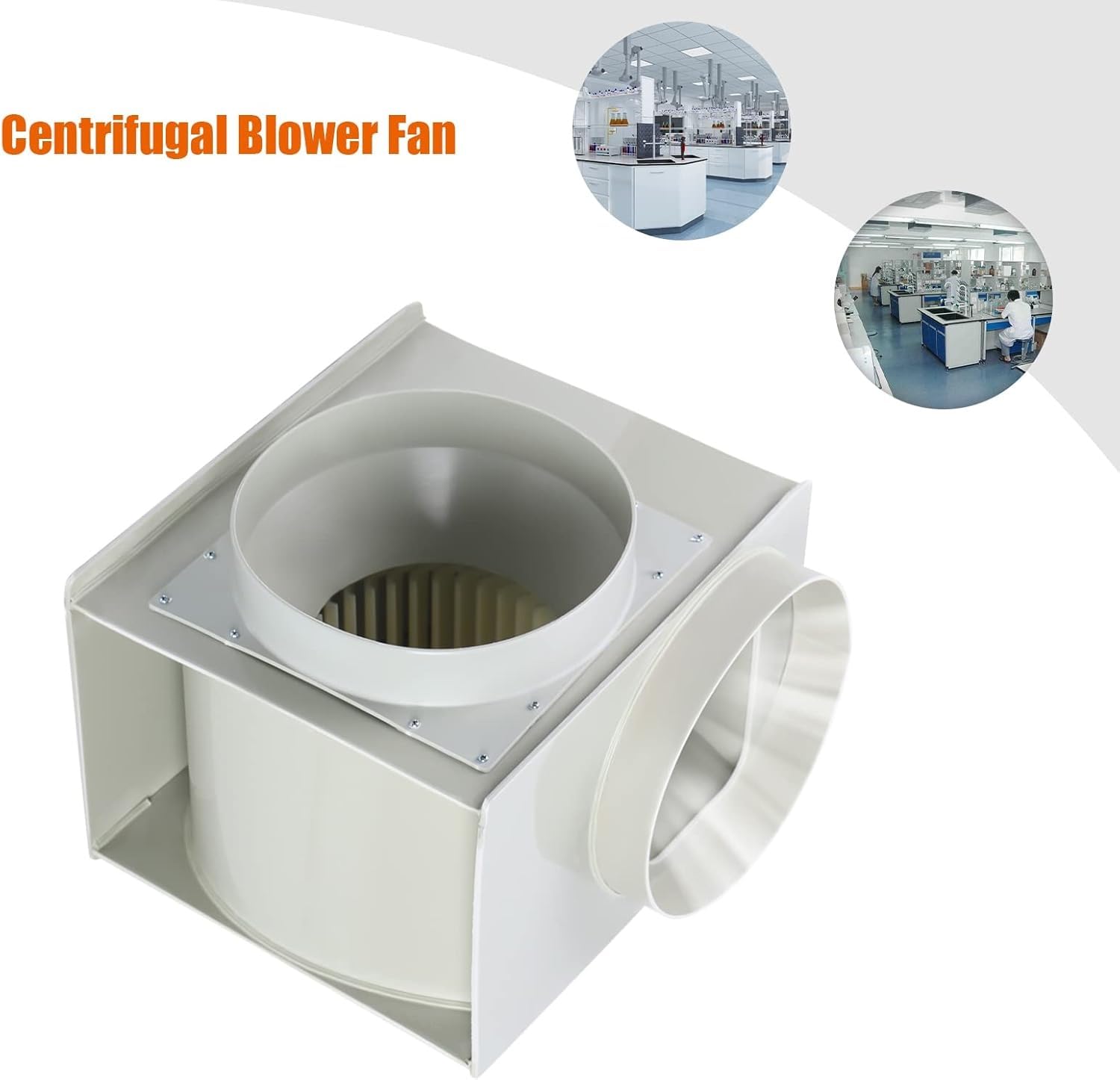 Ventilador extractor centrífugo de 300 W – Ventilador industrial para conductos, salida de 250 mm, para campanas de extracción de laboratorio, ventilación de polvo, humos y vapores